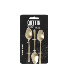 Šaukšteliai arbatiniai 3 vnt 10,6 cm nerūdijančio plieno, matiniai Louvre Quttin