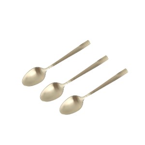 Šaukšteliai arbatiniai 3 vnt 10,6 cm nerūdijančio plieno, matiniai Louvre Quttin