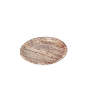 Padėklas plastikinis D24xH2 cm medžio imitacija 50953