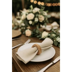 Žiedas servetėlėms medinis 5x5x1,5 cm Tria PTMD 123048