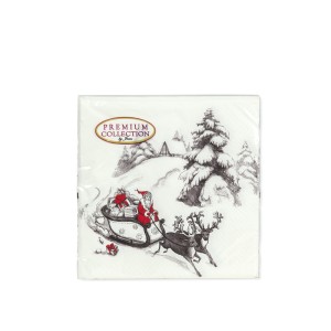 Servetėlės popierinės Kalėdų rogės 33x33 cm 54329 KLD