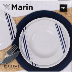 Indų rinkinys 12 vnt. 4-iems asm. (servizas) porcelianas Mediterranea 9211D1202