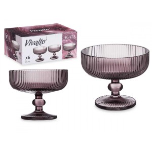 Indelis ledams/desertui 6vnt 310 ml stiklas, rausvos spalvos Vivalto 84923