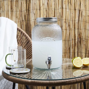 Indas stiklinis skysčiams su kraniuku 3,8 L talpos Home Deco KA0168