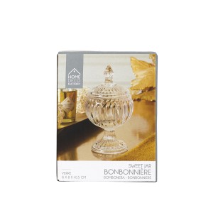 Saldaininė stiklinė su dangteliu H15xD7 cm Home Deco KA6234