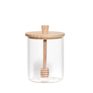 Stiklinis indelis medui su šaukšteliu D8,5xH13 cm 400 ml 5Five 203008