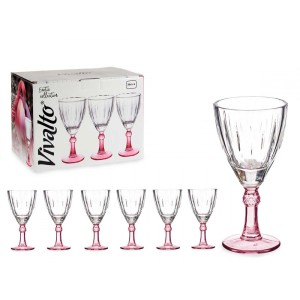 Taurės vynui 275 ml 6 vnt komplekt. rožinės sp. Vivalto 78066
