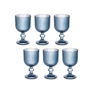 Taurės vandeniui 370 ml 6 vnt komplekt. mėlynos sp. Vivalto 84925