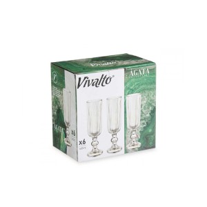 Taurės šampanui 160 ml 6 vnt komplektas žalsvos sp. Vivalto 84911