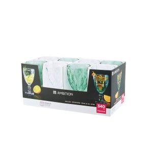 Taurė kokteiliams, vynui, vandeniui 340 ml (mix 8) DIAMOND Ambition 67584