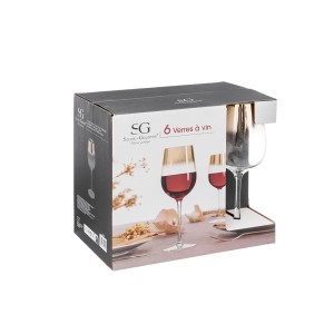 Taurės vynui 380 ml 6 vnt komplektas su aukso dekoru Secret de Gourmet 154966