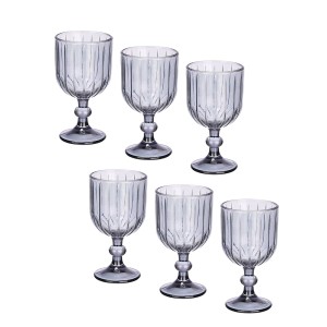 Taurės vynui 380 ml 6 vnt komplekt. pilkos sp. Vivalto 12393