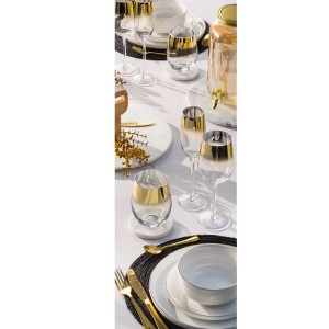 Taurės šampanui 210 ml 6 vnt komplektas su aukso dekoru Secret de Gourmet 154967