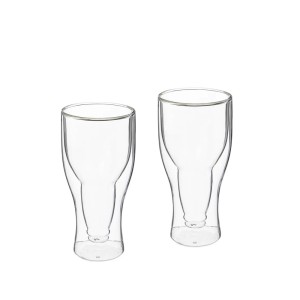 Taurės alaus stiklinės 2 vnt 350 ml su dvigubomis sienelėmis Secret de Gourmet