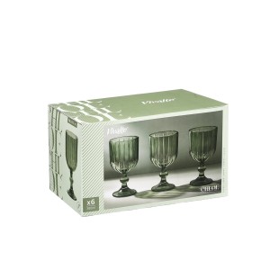 Taurės vynui 380 ml 6 vnt komplekt. žalios sp. Chloe Vivalto 12402