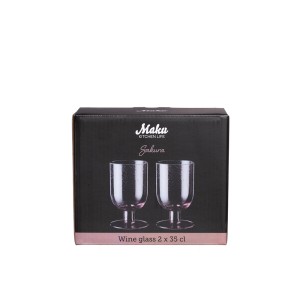 Taurės vynui 350 ml 2 vnt komplektas rausvos sp. Sakura Maku 647075