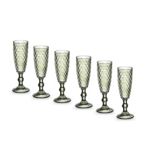 Taurės šampanui 170 ml 6 vnt komplektas žalsvos sp. Diamond Vivalto 38021