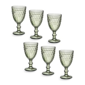 Taurės vynui 310 ml 6 vnt komplektas žalsvos sp. Diamond Vivalto 38019