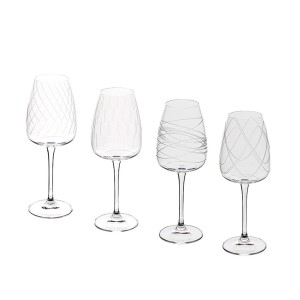 Taurės vynui 440 ml 4 vnt komplektas, krištolinis stiklas Secret de Gourmet