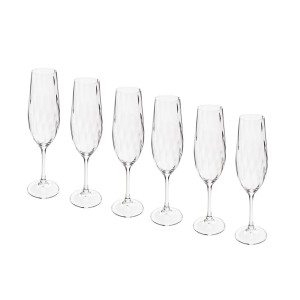 Taurės šampanui 260 ml 6 vnt komplektas, krištolinis stiklas Secret de Gourmet