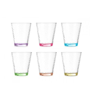 Stiklinių komplektas 12 vnt. 375 ml spalvotos Vivalto 82272