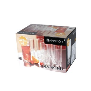 Stiklinių komplektas 6 vnt 325 ml DIAMOND Ambition 64683