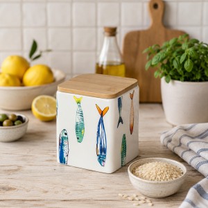 Indelis biriems produktams keramikinis 9x9x12 cm PEIXE La Mediterranea