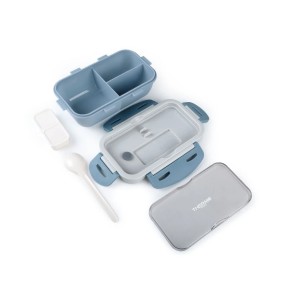 Dėžutė maistui su įrankiais plastikinė 900 ml 21x11,5x13,5 cm (mix) Thermosport