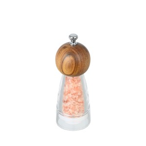 Druskos ir pipirų malūnėlis D6xH16,5 cm akacijų mediena, keramika Allure Estia