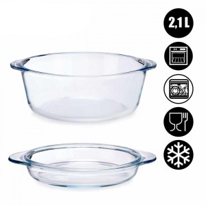 Kepimo indas stiklinis su dangčiu 2,1 l Borcam 20114