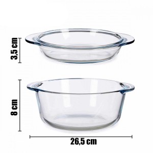 Kepimo indas stiklinis su dangčiu 2,1 l Borcam 20114