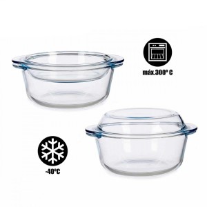 Kepimo indas stiklinis su dangčiu 2,1 l Borcam 20114