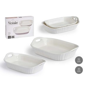 Kepimo indas 2 vnt 35,5x22,5x8/30,5x20x7,5 cm porcelianas Vessia 90373