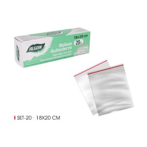 Maišeliai užspaudžiami 20 vnt. 18x20+4 cm ALGON BA11040374945