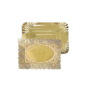 Vienkartinis padėklas maistui 25x34 cm aukso spalvos Algon BA01043175328