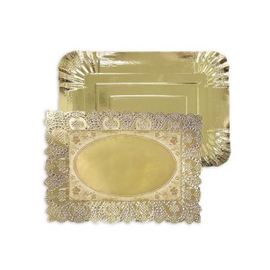 Vienkartinis padėklas maistui 32x39 cm aukso spalvos Algon BA01043176701