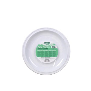 Lėkštės daugkartinės plastikinės, perdirbamos D22 cm 100 vnt Algon BA01054375296