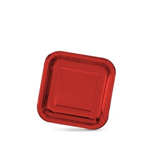 Lėkštės vienkartinės popierinės 23cm 10 vnt raudonos spalvos Algon BA01054077013