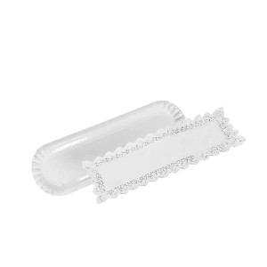 Vienkartinis padėklas maistui 2 vnt 10x36 cm baltos spalvos Algon BA01043176698