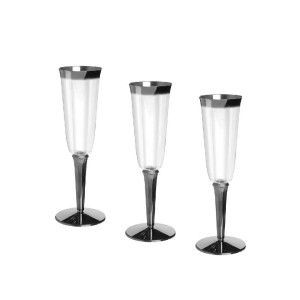 Taurės šampanui plastikinės 180 ml 3 vnt. daugkartinės Algon BA01054274995