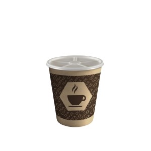 Puodeliai popieriniai vienkartiniai su dangteliais 200ml 10 vnt Algon