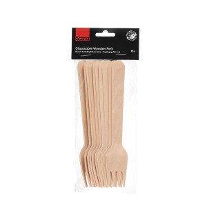 Šakutės medinės vienkartinės 10 vnt. 20 cm Saana 600314