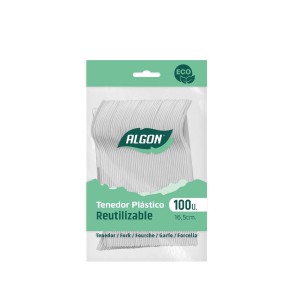 Šakutės 100 vnt 16,5cm plastikinės daugkartinės, perdirbamos Algon BA01054275166