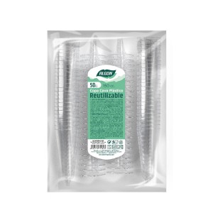 Taurės 50 vnt 150 ml plastikinės daugkartinės, perdirbamos Algon BA01054275182