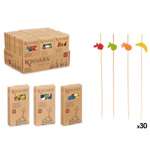 Smeigtukai sumuštiniams mediniai 30 vnt 12,5 cm (mix - spalvoti) Kinvara 47527
