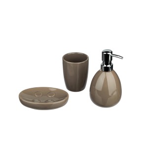 Vonios kambario aksesuarų rinkinys 3 vnt keramika, rudos spalvos 5Five 116878
