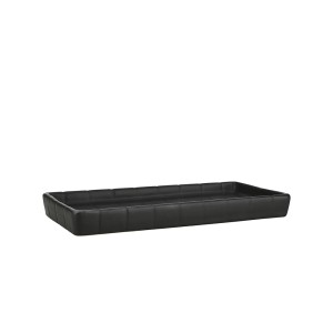 Padėklas vonios kambariui 20x10x2 cm keramikinis, juodas Tiles Estia 02-27711