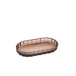 Padėklas vonios kambariui 20x11x2,5 cm stiklinis, rusvas 5Five 213337A