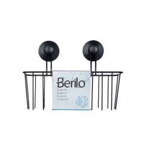 Lentynėlė voniai metalinė, su siurbtukais 10x24x18 cm Berilo 93278