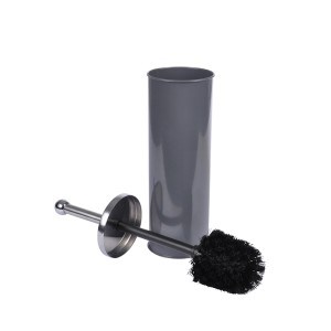 Šepetys klozeto su dėklu D9,5xH37 cm metalinis pilkas METALIA douceur d'intérieu